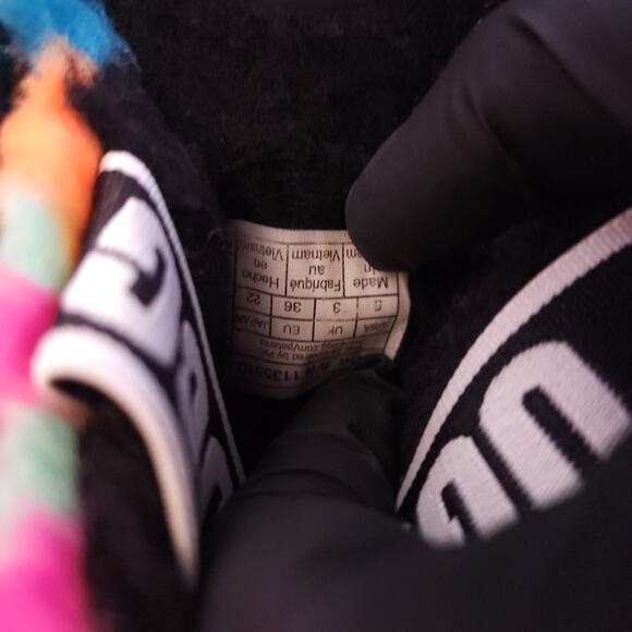 UGG Fluff Yeah Slide Check Checkerboard Plush Strap Back Size 5 Sandals Slides - Picture 10 of 13